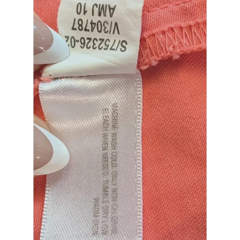 Old Navy Womens Large Coral Cotton Blazer 3/4 Sleeve 3 Button Jacket L - Picture 11 of 11